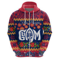 Personalised Guam Christmas Hoodie Felis Pusgua Santa Beach Polynesian Pattern - Wonder Print Shop