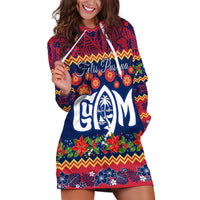 Personalised Guam Christmas Hoodie Dress Felis Pusgua Santa Beach Polynesian Pattern - Wonder Print Shop