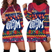 Personalised Guam Christmas Hoodie Dress Felis Pusgua Santa Beach Polynesian Pattern - Wonder Print Shop