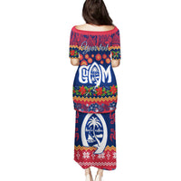 Personalised Guam Christmas Puletasi Felis Pusgua Santa Beach Polynesian Pattern - Wonder Print Shop