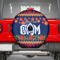 Personalised Guam Christmas Spare Tire Cover Felis Pusgua Santa Beach Polynesian Pattern - Wonder Print Shop