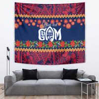Personalised Guam Christmas Tapestry Felis Pusgua Santa Beach Polynesian Pattern - Wonder Print Shop