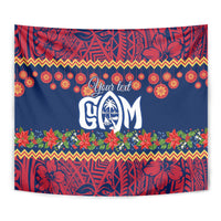 Personalised Guam Christmas Tapestry Felis Pusgua Santa Beach Polynesian Pattern - Wonder Print Shop