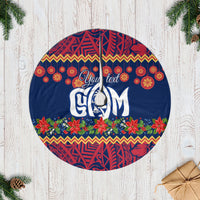 Personalised Guam Christmas Tree Skirt Felis Pusgua Santa Beach Polynesian Pattern - Wonder Print Shop