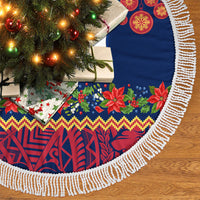 Personalised Guam Christmas Tree Skirt Felis Pusgua Santa Beach Polynesian Pattern - Wonder Print Shop