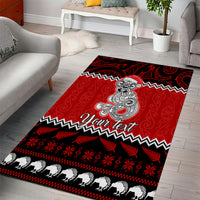 Personalised New Zealand Christmas Area Rug Maori Tiki Meri Kirihimete LT9 - Wonder Print Shop