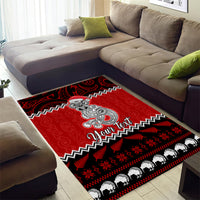 Personalised New Zealand Christmas Area Rug Maori Tiki Meri Kirihimete LT9 - Wonder Print Shop