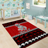 Personalised New Zealand Christmas Area Rug Maori Tiki Meri Kirihimete LT9 - Wonder Print Shop