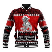 Personalised New Zealand Christmas Baseball Jacket Maori Tiki Meri Kirihimete LT9 - Wonder Print Shop