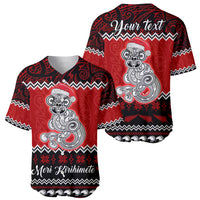Personalised New Zealand Christmas Baseball Jersey Maori Tiki Meri Kirihimete LT9 - Wonder Print Shop