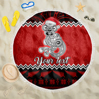 Personalised New Zealand Christmas Beach Blanket Maori Tiki Meri Kirihimete LT9 - Wonder Print Shop