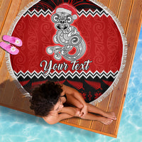 Personalised New Zealand Christmas Beach Blanket Maori Tiki Meri Kirihimete LT9 - Wonder Print Shop