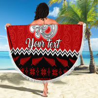 Personalised New Zealand Christmas Beach Blanket Maori Tiki Meri Kirihimete LT9 - Wonder Print Shop