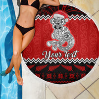Personalised New Zealand Christmas Beach Blanket Maori Tiki Meri Kirihimete LT9 - Wonder Print Shop