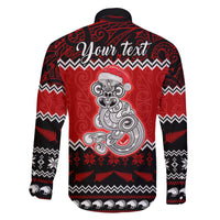 Personalised New Zealand Christmas Family Matching Long Sleeve Bodycon Dress and Hawaiian Shirt Maori Tiki Meri Kirihimete LT9 - Wonder Print Shop