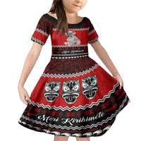 Personalised New Zealand Christmas Family Matching Mermaid Dress and Hawaiian Shirt Maori Tiki Meri Kirihimete LT9 - Wonder Print Shop