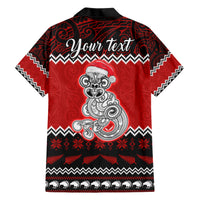 Personalised New Zealand Christmas Family Matching Short Sleeve Bodycon Dress and Hawaiian Shirt Maori Tiki Meri Kirihimete - Wonder Print Shop
