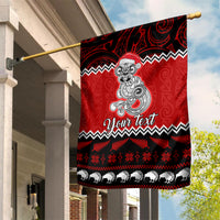 Personalised New Zealand Christmas Garden Flag Maori Tiki Meri Kirihimete - Wonder Print Shop