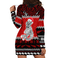 Personalised New Zealand Christmas Hoodie Dress Maori Tiki Meri Kirihimete - Wonder Print Shop