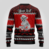 Personalised New Zealand Christmas Ugly Christmas Sweater Maori Tiki Meri Kirihimete - Wonder Print Shop