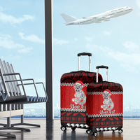 Personalised New Zealand Christmas Luggage Cover Maori Tiki Meri Kirihimete - Wonder Print Shop