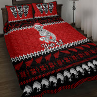 Personalised New Zealand Christmas Quilt Bed Set Maori Tiki Meri Kirihimete - Wonder Print Shop