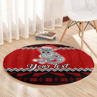 personalised-new-zealand-christmas-round-carpet-maori-tiki-meri-kirihimete