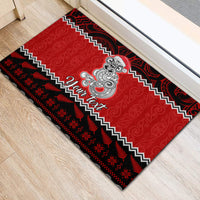 Personalised New Zealand Christmas Rubber Doormat Maori Tiki Meri Kirihimete - Wonder Print Shop