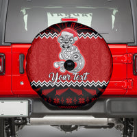 Personalised New Zealand Christmas Spare Tire Cover Maori Tiki Meri Kirihimete - Wonder Print Shop