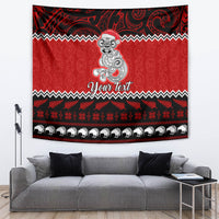 Personalised New Zealand Christmas Tapestry Maori Tiki Meri Kirihimete - Wonder Print Shop