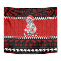 Personalised New Zealand Christmas Tapestry Maori Tiki Meri Kirihimete - Wonder Print Shop