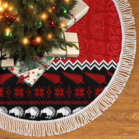 Personalised New Zealand Christmas Tree Skirt Maori Tiki Meri Kirihimete - Wonder Print Shop