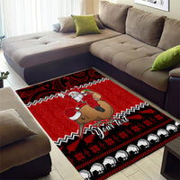 Personalised New Zealand Christmas Area Rug Kiwi Santa Claus Maori Meri Kirihimete LT9 - Wonder Print Shop