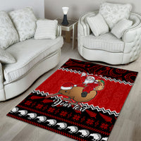 Personalised New Zealand Christmas Area Rug Kiwi Santa Claus Maori Meri Kirihimete LT9 - Wonder Print Shop
