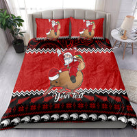 Personalised New Zealand Christmas Bedding Set Kiwi Santa Claus Maori Meri Kirihimete LT9 - Wonder Print Shop