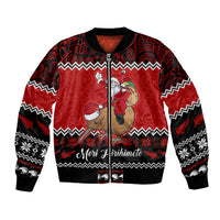 Personalised New Zealand Christmas Bomber Jacket Kiwi Santa Claus Maori Meri Kirihimete LT9 - Wonder Print Shop