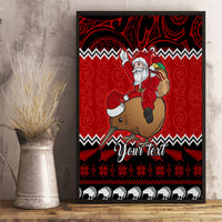 Personalised New Zealand Christmas Canvas Wall Art Kiwi Santa Claus Maori Meri Kirihimete LT9 - Wonder Print Shop