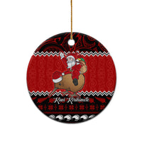 Personalised New Zealand Christmas Ceramic Ornament Kiwi Santa Claus Maori Meri Kirihimete LT9 - Wonder Print Shop