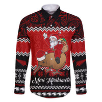Personalised New Zealand Christmas Family Matching Off Shoulder Short Dress and Hawaiian Shirt Kiwi Santa Claus Maori Meri Kirihimete LT9 - Wonder Print Shop