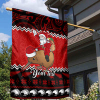 Personalised New Zealand Christmas Garden Flag Kiwi Santa Claus Maori Meri Kirihimete - Wonder Print Shop