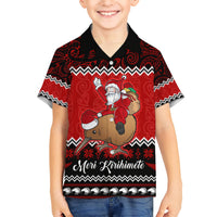 Personalised New Zealand Christmas Hawaiian Shirt Kiwi Santa Claus Maori Meri Kirihimete - Wonder Print Shop