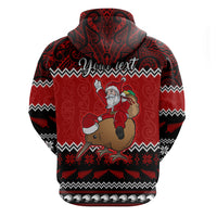 Personalised New Zealand Christmas Hoodie Kiwi Santa Claus Maori Meri Kirihimete - Wonder Print Shop