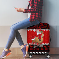 Personalised New Zealand Christmas Luggage Cover Kiwi Santa Claus Maori Meri Kirihimete - Wonder Print Shop