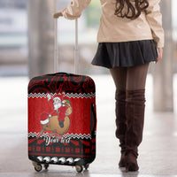 Personalised New Zealand Christmas Luggage Cover Kiwi Santa Claus Maori Meri Kirihimete - Wonder Print Shop