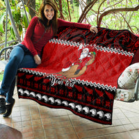 Personalised New Zealand Christmas Quilt Kiwi Santa Claus Maori Meri Kirihimete - Wonder Print Shop