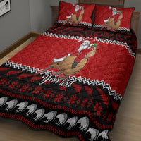 Personalised New Zealand Christmas Quilt Bed Set Kiwi Santa Claus Maori Meri Kirihimete - Wonder Print Shop