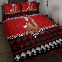 Personalised New Zealand Christmas Quilt Bed Set Kiwi Santa Claus Maori Meri Kirihimete - Wonder Print Shop