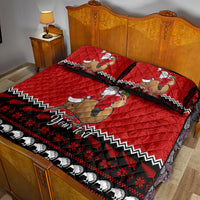 Personalised New Zealand Christmas Quilt Bed Set Kiwi Santa Claus Maori Meri Kirihimete - Wonder Print Shop