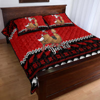 Personalised New Zealand Christmas Quilt Bed Set Kiwi Santa Claus Maori Meri Kirihimete - Wonder Print Shop