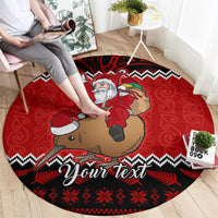 personalised-new-zealand-christmas-round-carpet-kiwi-santa-claus-maori-meri-kirihimete